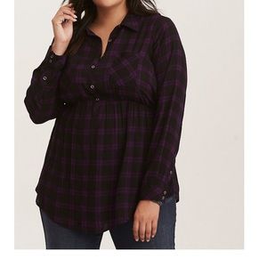 Torrid Babydoll Plaid Shirt